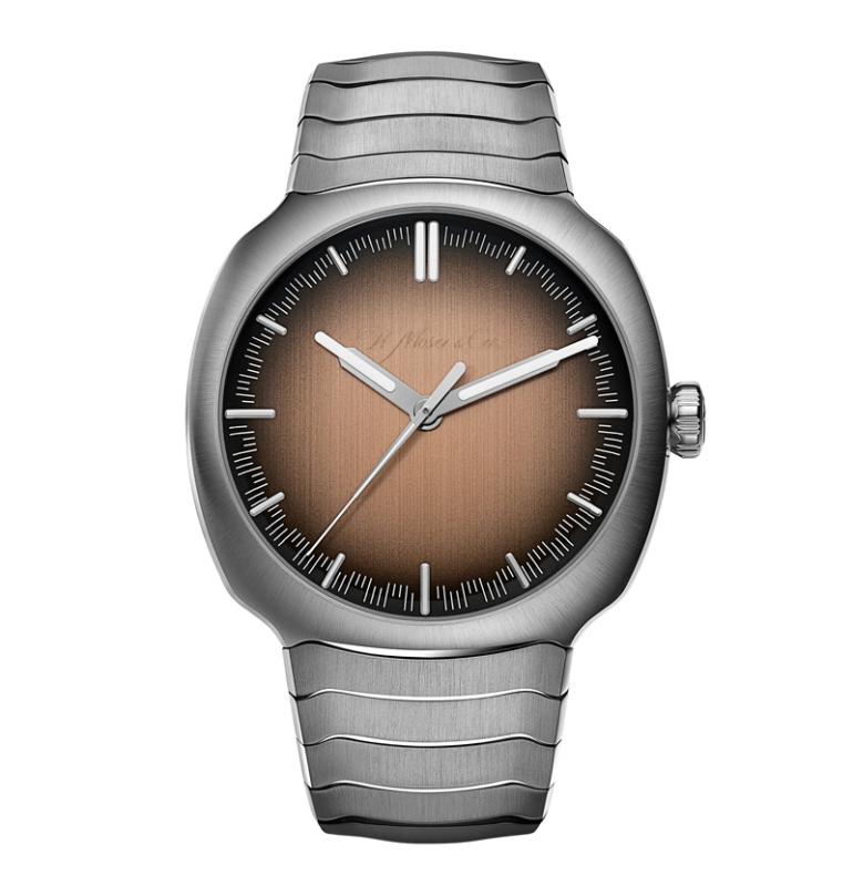 H. Moser salmon dial watch
