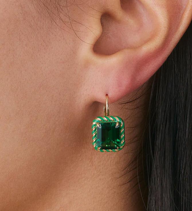 Alison Lou emerald earrings